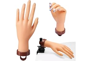 WILFNIEE Practice Hand for Acrylic Nails - Nail Mannequin Hand Fake Hand Flexible Manicure Training Hand Nail Art for Beginners(without Stand)