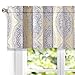 DriftAway Adrianne Damask and Floral Pattern Window Curtain Valance 52 Inch by 18 Inch Plus 2 Inch Header Yellow and Gray