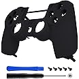 eXtremeRate Soft Touch Black Replacement Front Housing Shell Cover Compatible with ps4 Slim Pro Controller CUH-ZCT2 JDM-040/050/055 - Controller NOT Included
