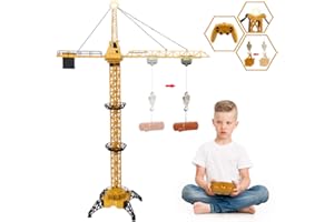 Mini Tudou RC Crane Toy,50.4 inch Tall 2.4GHz Remote Control Robotic Excavator,Educational Construction Vehicles Toy for Ages 6,7,8,9 Boys or Girls