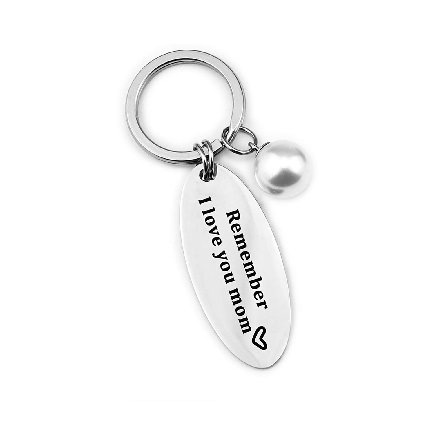 SEDEX Key Rings Tag Engraved I Love You Mothers Father Day Gifts from Daughter and Son Key Chains for Women Best Dad Mum Personalised Keychain Birthday Gifts (Key Chain with Pearl)