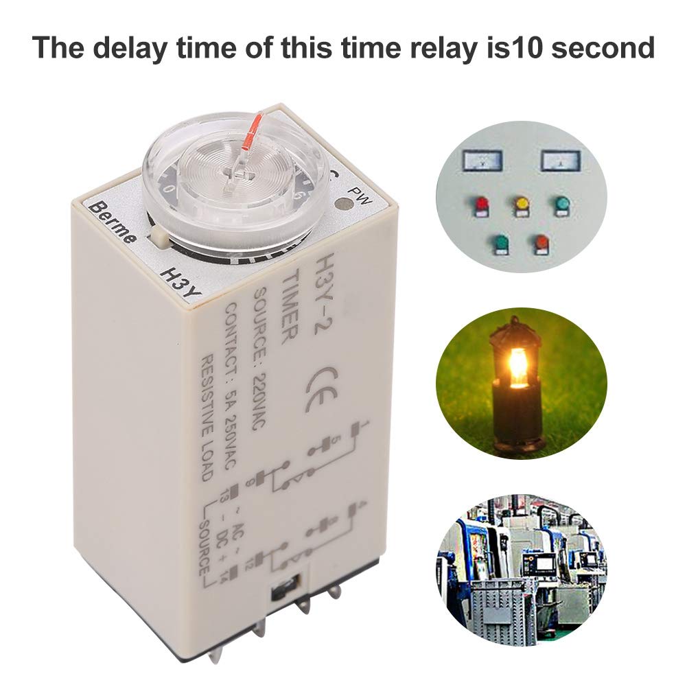 Buy Time Relay, 220VAC Timer Relay, 8 Pins, 010S Delay Range, Low