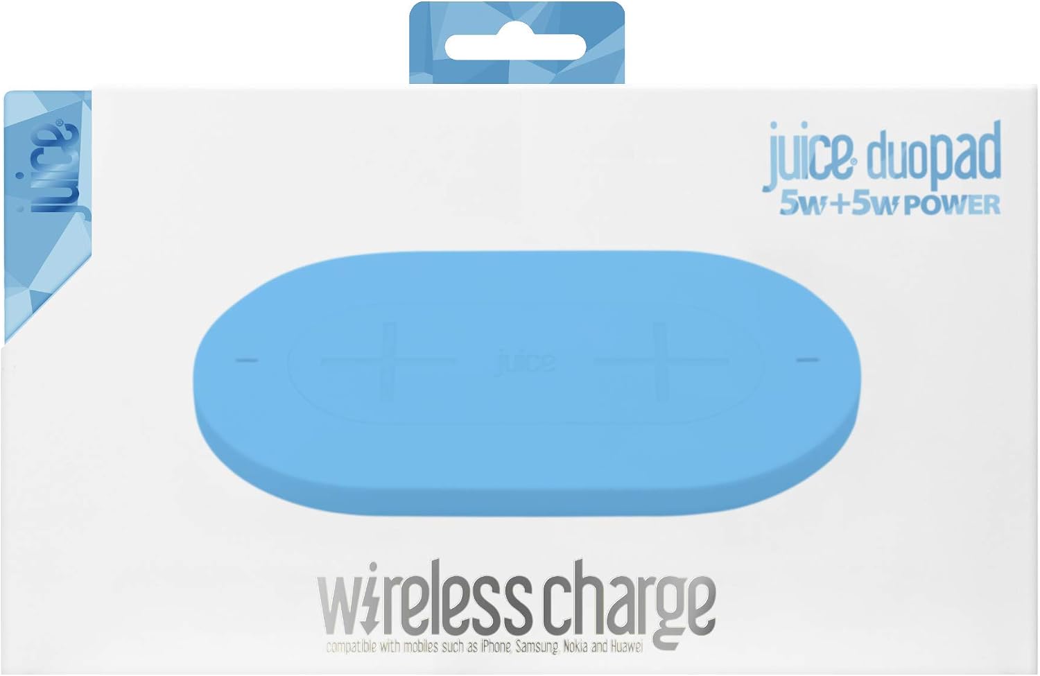 Juice Wireless QI Compatible Mobile Phone Charging Duo Pad, iPhone, Samsung, Huawei, Sony, Microsoft, Google, 10W, Aqua - Image 3