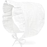 JELLYTREE Baby Hat Bonnet Toddler Girls Fashion Princess Ruffle Muslin Lining Cap Infant Lacy Beanie, 3m 6m 12m