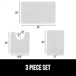 GORILLA GRIP Bathroom Rug Sets 3 Piece, Bath Mat