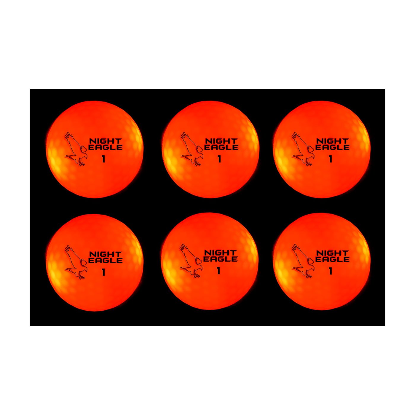 Night Eagle CV LED Golf Balls - Light Activated - No Timer - 6 Pack (Red)