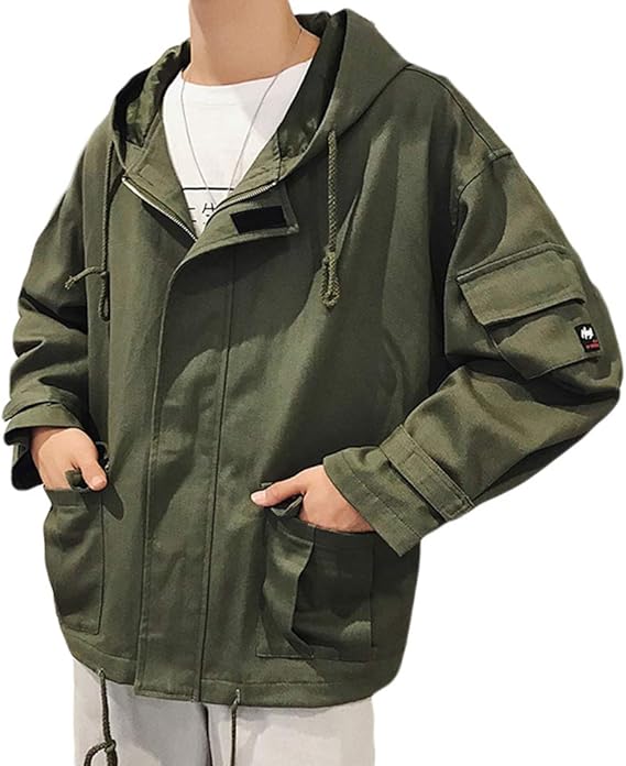 Amazon Habille ハビー メンズ Ma1風 マウンテンパーカー ミリタリー ジャケット 袖ポケット フード付き フラップポケット 2xl カーキ コート ジャケット 通販