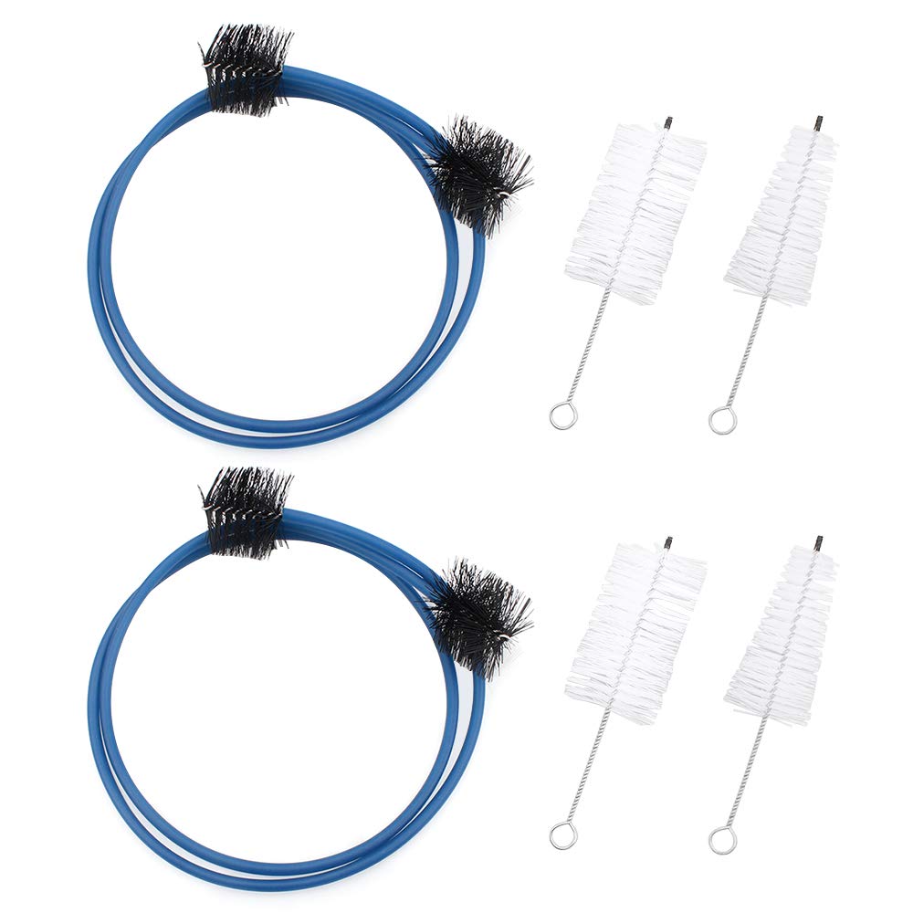 Fumanduo 6Pcs Trumpet Cleaning Kit, 2 Set Trumpet Brushes Mouthpiece Brush Valve Brush Musical Instrument Clean Tool Set Musical Instrument Maintenance Care Accessory