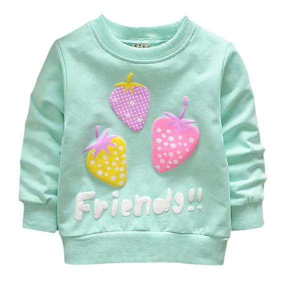 Brightup Baby Mädchen Süße Süßigkeitsfarben Sweatshirt Pullover, Langes Hülsen T-Shirt