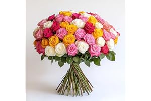 GLOBALROSE Assorted Roses- Fresh Natural Flowers- 100 Stems - Perfect for Birthday, Anniversary, Wedding, Event Decor or Just Because