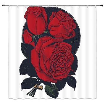 Amazon Com Feierman Red Rose Shower Curtain Love Decor Romantic