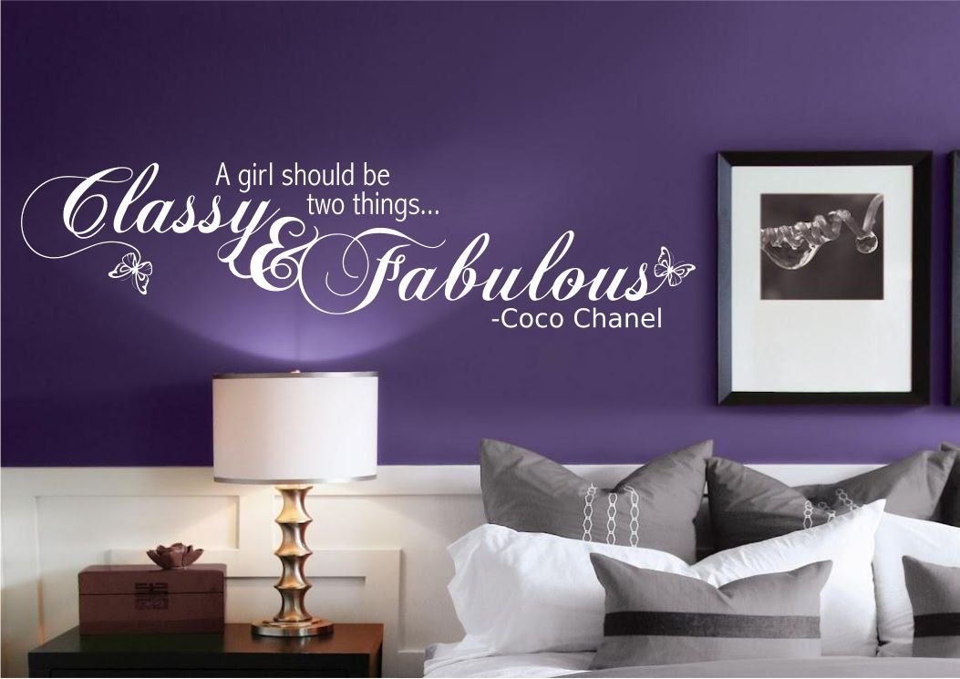 CLASSY AND FABULOUS GIRL QUOTE WALL ART STICKER TRANSFER DECAL MURAL BEDROOM WSD459