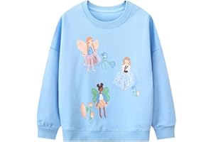 Winzik Toddler Sweatshirt Kids Baby Girls Christmas Sweatshirt Crewneck Pullover Long Sleeve Sweatshirts 1-7 Years