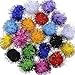 TECH-P® 200 Pack 30mm Glitter Pom Poms Sparkle Pom Balls Pet Toy Ball Big Size Pom Poms, Assorted Color