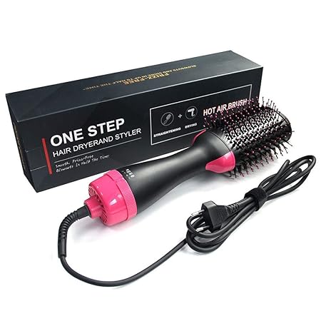 Allbesta 3-in-1 Haartrockner Warmluftbürste Hair Styler & Volumizer Salon Negative Ion Haarglätter Bürste Lockiges Haar Kämme