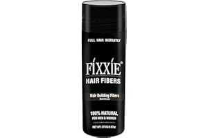 FIXXIE, FIXXIE Hair Building Fibers DARK BROWN for Thinning Hair 27.5g Bottle, Hair Fibre Concealer for Hair Loss for Men and Women, Naturally Thicker Looking Hair with Keratin Hair Fibres