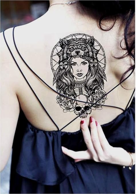 Tatouages Temporaire Femme Reine Loup Guerrière Pour Homme