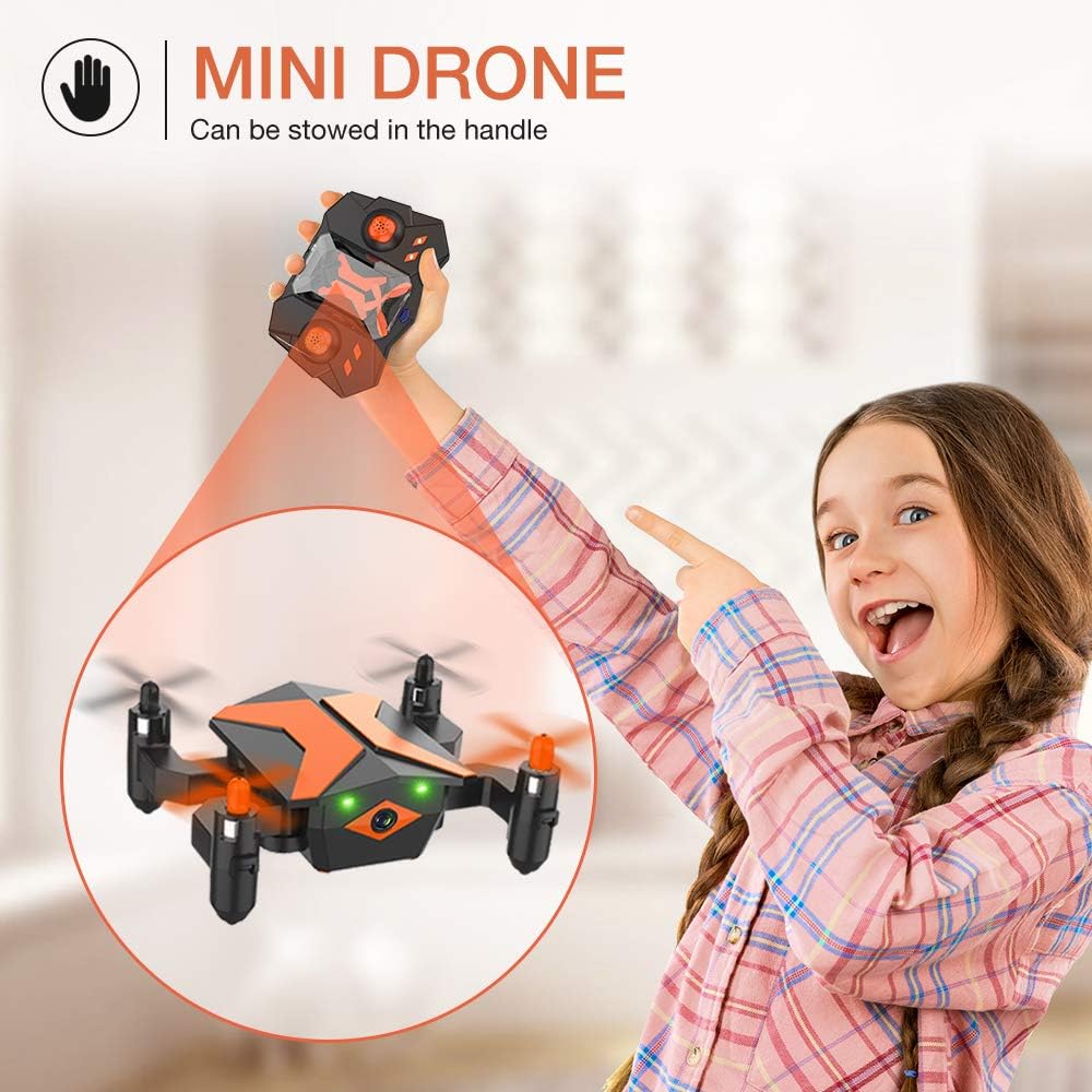 ATTOP Drone for Kids Drones with Camera for Kids and Beginners, AR Game Mode RC Mini Drone w App Gravity Voice Control Trajectory Flight Altitude Hold 360°Flip Kids Drone Foldable and Portable: Toys & Games