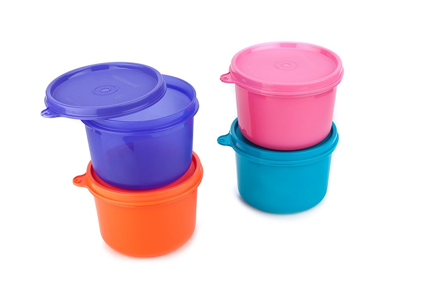 Buy Signoraware Executive Round Big Plastic Container Set, Set of 4, Multicolor Online at Low