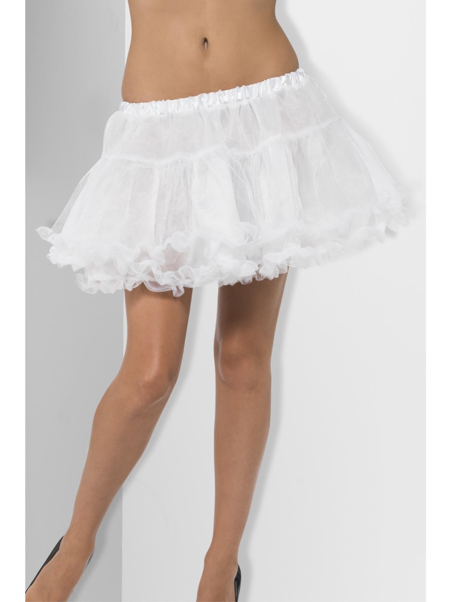 Smiffys Petticoat, White with Satin Band, Fever Tutu's & Petticoats Fancy Dress, Fever Dress Up Accessories — image 1