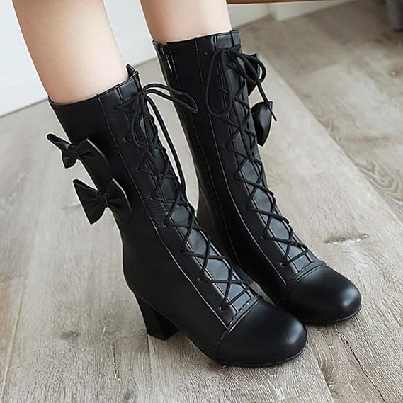 fashion waterproof middle height heel boots
