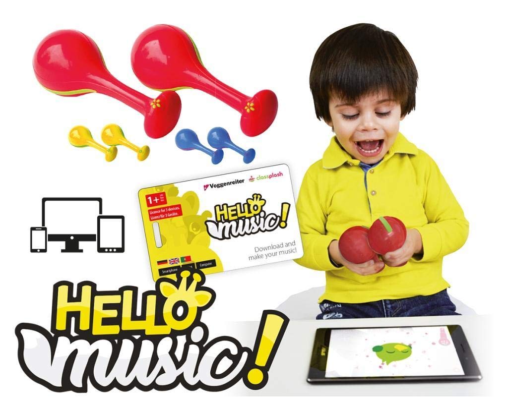 Voggenreiter Percussion Maracas Set for Children from 12 Months Including Hello Music Learning Software App for Smartphone, Tablet and Computer (2 x Maracas Included)