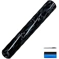 LZLRUN Forged Gloss Carbon Fiber Vinyl Wrap Roll Air Release Sticker Sheet Film DIY Decal Car Auto Vehicle Morotcycle Self Adhesive (1ft x 5ft, Ghost Black)