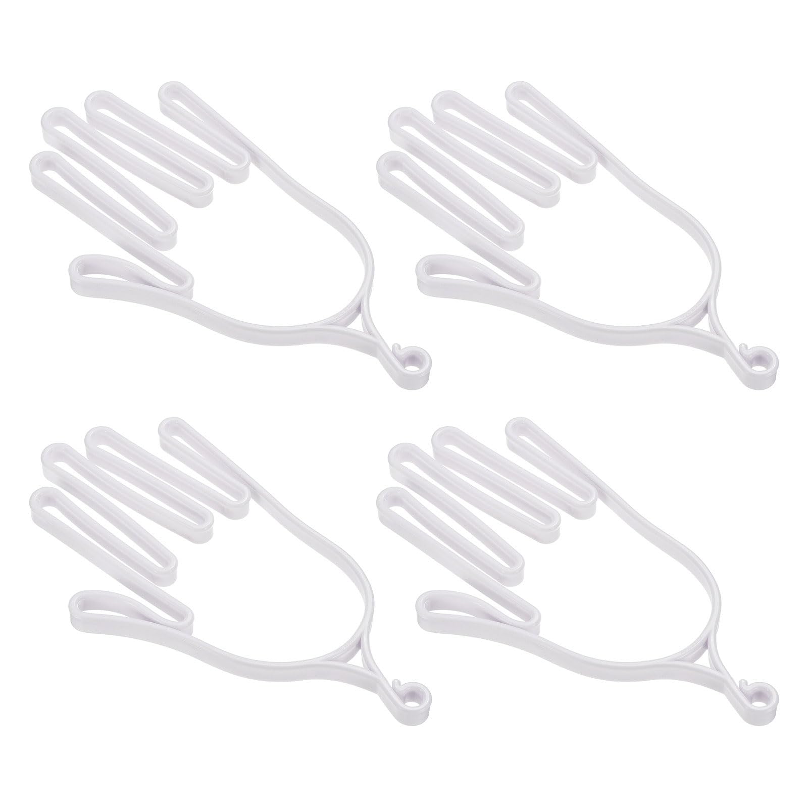 M METERXITY 4 Pack Golf Gloves Stretcher - Plastic Golf Gloves Holder Right and Left Hand, Light & Durable, Apply to Sports Gloves Maintenance (White)