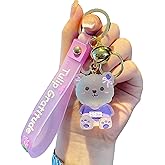 TOU-BEGUIN Charms Keychain, Cute Kawaii Bear Car Key Ring Decoration, Delicate Handbag Keys Resin Accessories Gifts for Kids Boys Girls Women