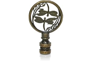 OMOBANU Dragonfly Lamp Finial Decorative Bronze Finials for Lamps, Dragonfly Knobs Screw Cap for Lamps Shade Holder, Bracket Harp Top, Replacement Lamp Toppers Screw Cap (2.68 Inch Tall)