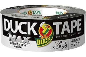Duck 240866 MAX Strength Duct Tape, White, 1.88"x 35 yd (Single Roll)