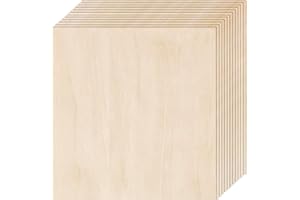 NINEKONG 12 Pack Basswood Sheets 1/4 inch,12"x12"x1/4" Plywood Sheets,6mm Basswood for Laser Cutting,Laser Engraving Blanks,Thin Natural Unfinished Wood for Crafts,Wood Burning,Scroll Saw Cutting