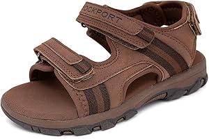 Rockport Kids Sport Sandals with Double Adjustable Straps - Athletic Open-Toe Water Shoes for Boys & Girls (Toddler/Little Kid/Big Kid)