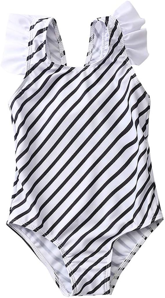 Amazon 女の子水着 ワンピース ストライプ Xl 対応体重 25kg 水着 通販