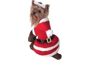 NACOCO Dog Christmas Dresses Cat Xmax Suits Small Pet Haliday Outfits Winter Warm Clothes (Red, XL)