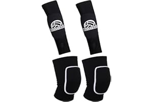 obmwang 2 Pieces Volleyball Accessories Including Volleyball Knee Pads and Volleyball Arm Sleeves with Protection Pads and Thumb Hole for Women Girls Teens Volleyball Training