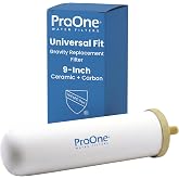 ProOne G-Series 9" Gravity Filter Replacement - Microplastics, Lead &amp; PFAS | IAPMO Certified | Fits ProOne, Berkey, MaxClear, Purewell &amp; Waterdrop Gravity Systems | Ceramic + Carbon | 1-Pack