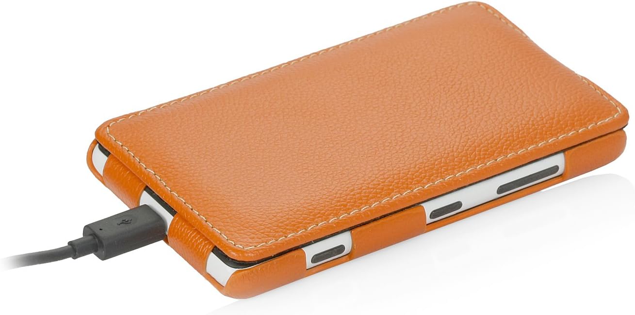 StilGut Ultraslim Case made of leather for Nokia Lumia 820 - Orange - Image 4