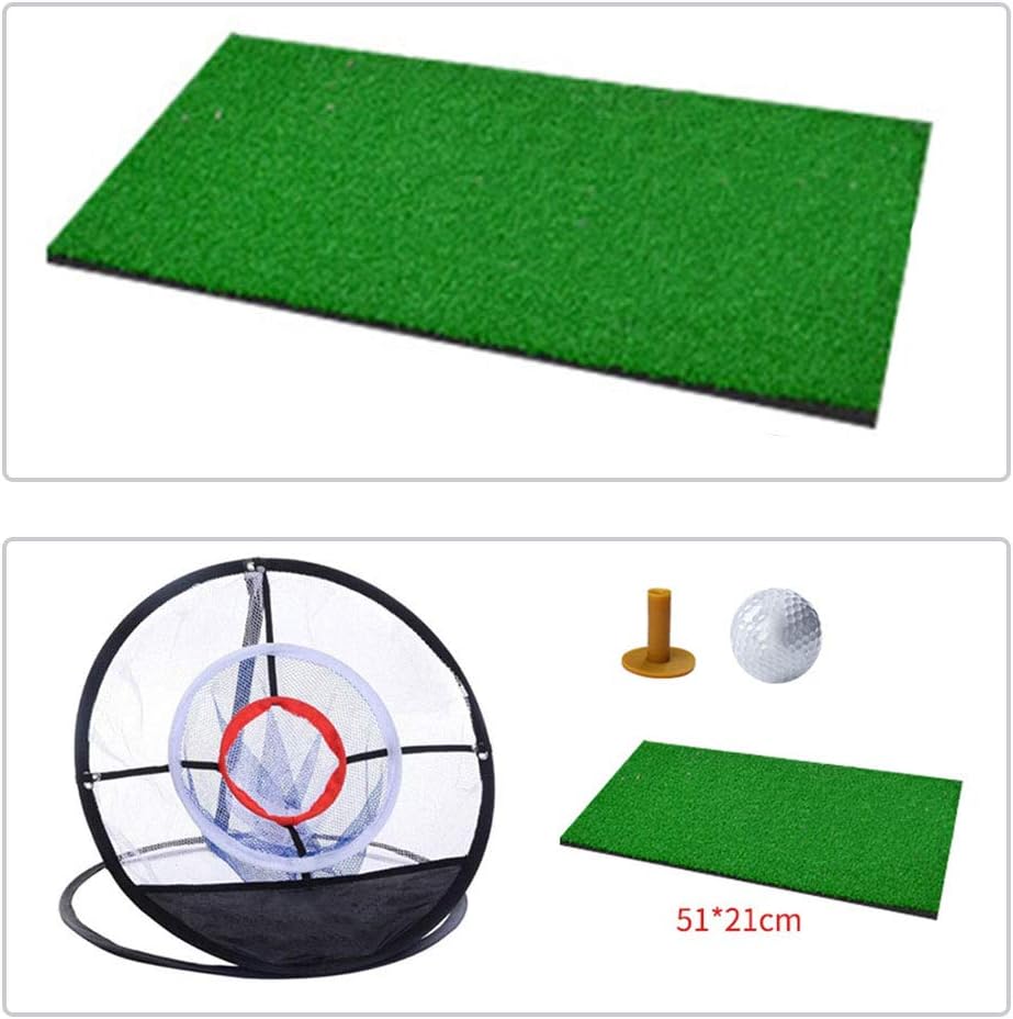 Meiyum Golf Training Mat Set, 2151cm Portable Driving, Chipping, Training Aids for Outddoor Indoor Backyard