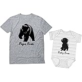 Tstars Dad and Baby Matching Outfit Set - Father's Day Papa Bear Shirt and Infant Bodysuit - Gift from Son Daughter