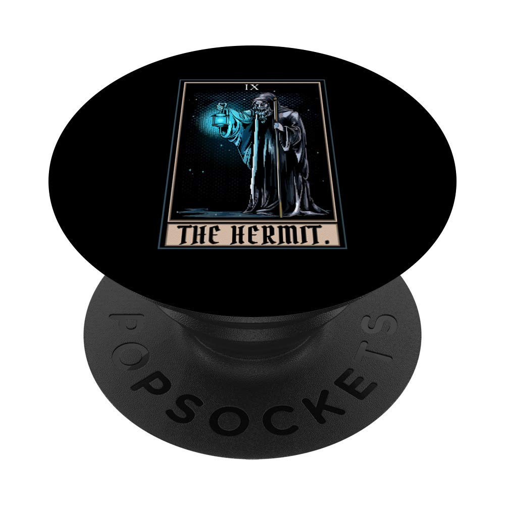 The Hermit Tarot Card Gothic Halloween Grim Reaper Gift PopSockets Grip and Stand for Phones and Tablets