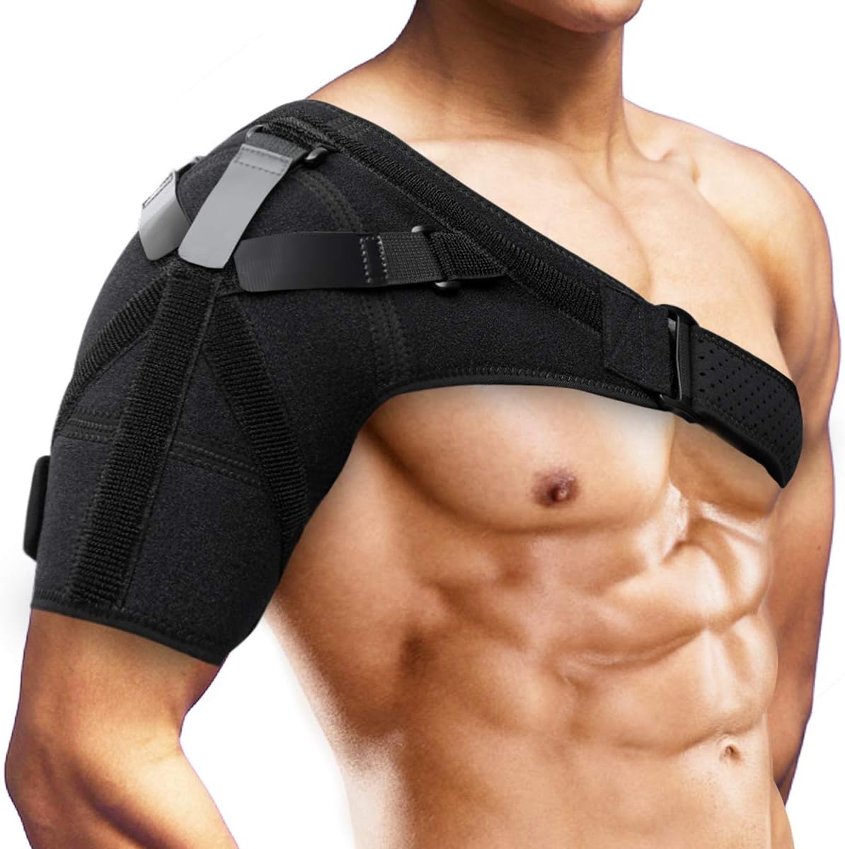 Bandage Épaule Support d'épaule Sangle, SGODDE Réglable Épaulière Sport