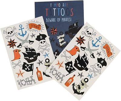 Rex London Beware of Pirates Temporary Tattoos - 2 Sheets Party Fun