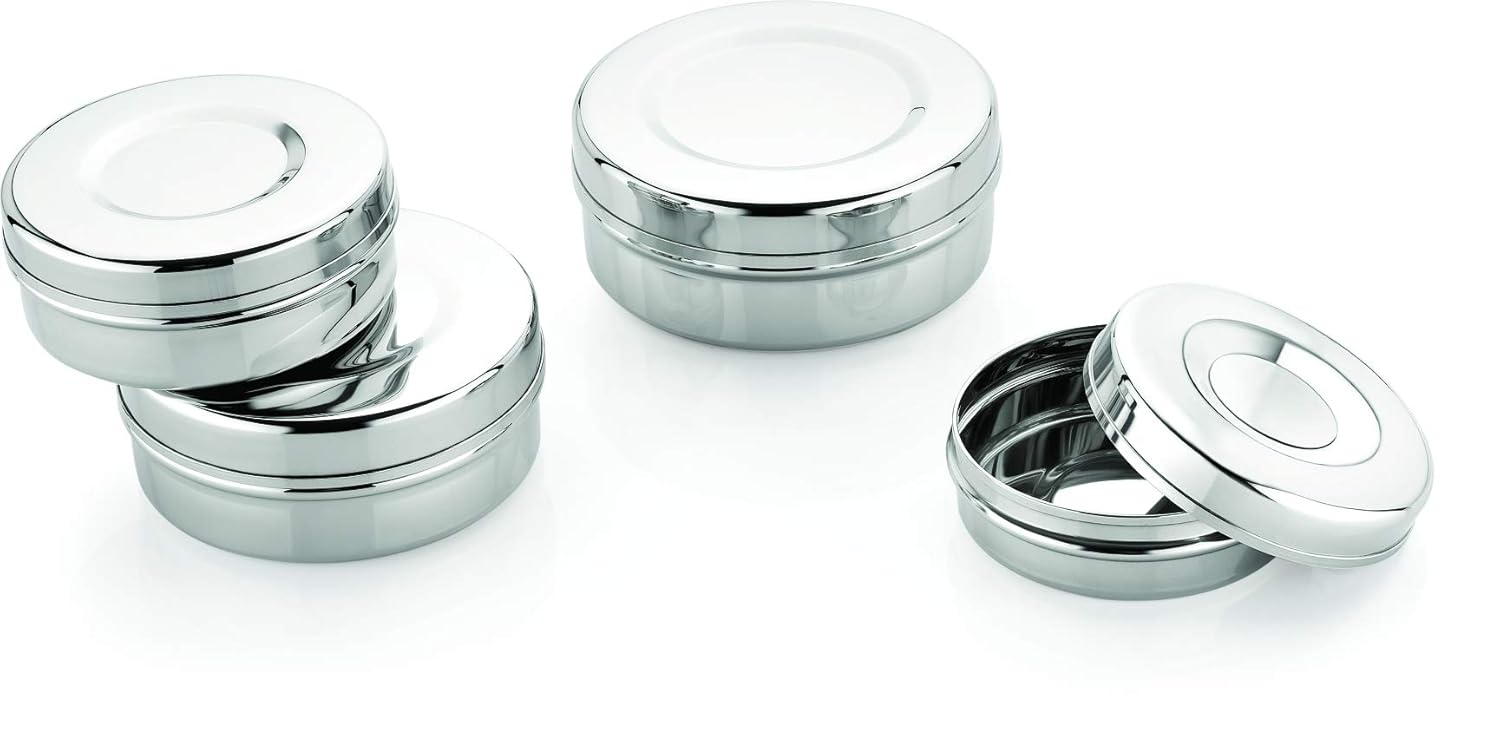 Buy STUFF COOL Stainless Steel Small Round Shape Tiffin Box with Lid