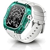 RYUEUYA Rugged Case with Band for Apple Watch Ultra 3/2/1 49mm, Translucent Heavy Duty Case with Military Sport Strap for Men, Tactical Grade Shockproof Bumper Cover for iWatch, G-WR