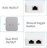 CERRXIAN 2 Port RJ45 Network Switch Splitter Selector Box 100M Plug and Play view 4
