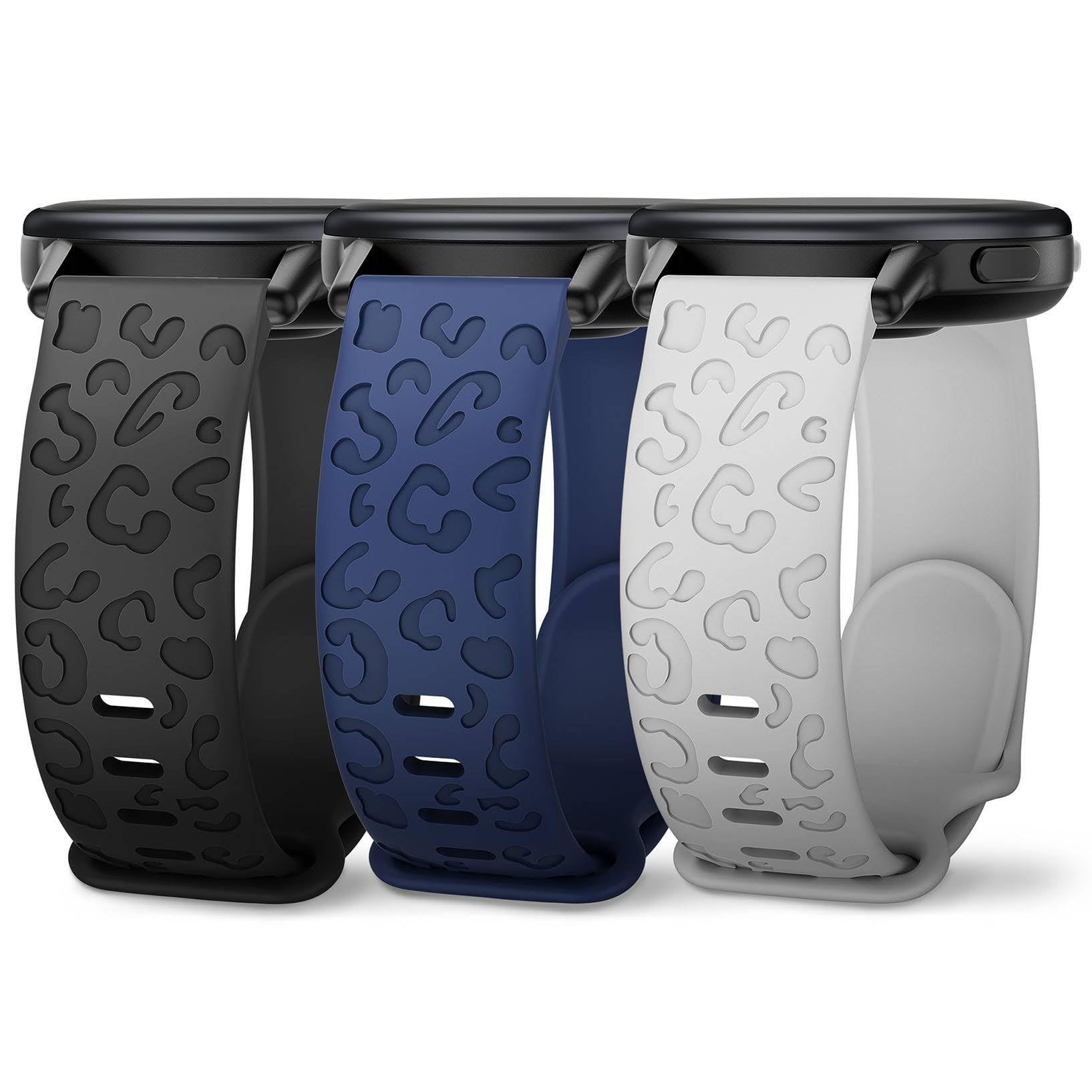 Wizvv 22 mm Bracelet with Leopard Engraving, Compatible with Garmin Vivoactive 4/Venu 3, Garmin Forerunner 265/255/255 Music, Soft Replacement Watch Strap for Men and Women, 22mm für Vivoactive 4/2/3