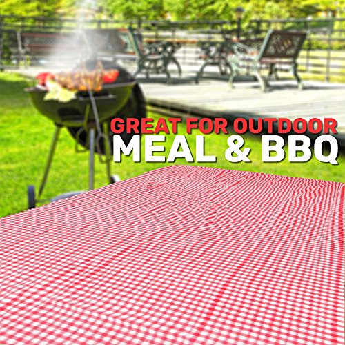 ATK ESSENTIAL PRODUCTS Waterproof Plastic Vinyl Tablecloth Elastic