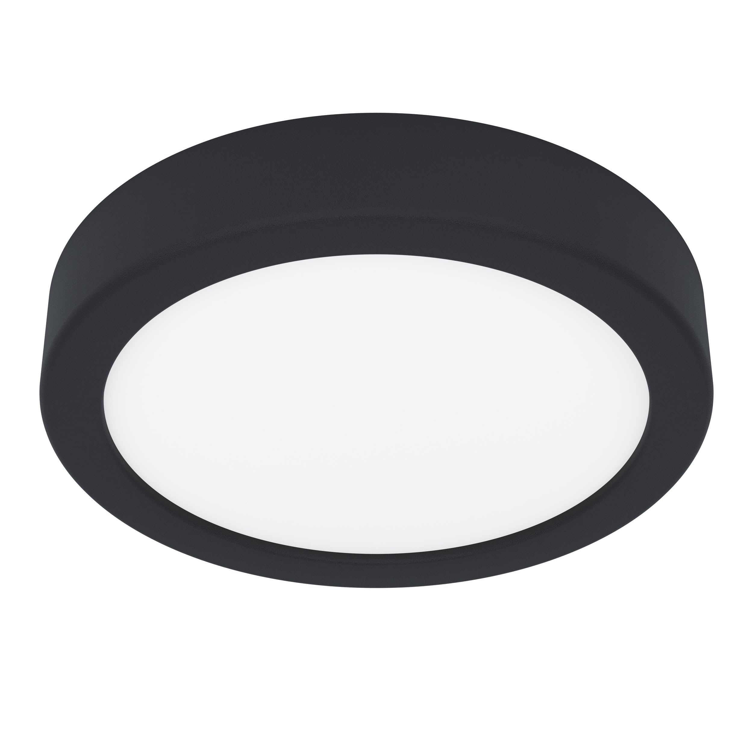 Eglo LED Ceiling Light Fitting Fueva 6, Round Ceiling lamp, Bathroom Lighting, Flush luminaire Made of Plastic in Black and White, Warm White-Cold White, IP44, Ø 16.5 cm