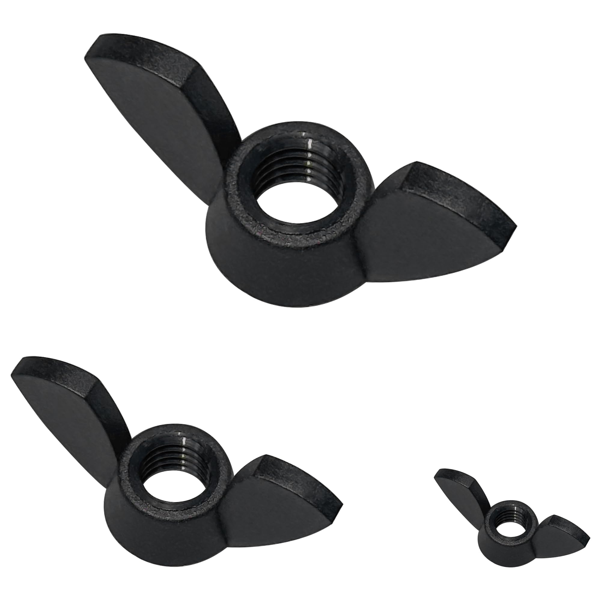 30 PCS M4 M6 M8 Nylon Wing Nuts,Hand Twist Tighten Butterfly Shapes Nut (Black)
